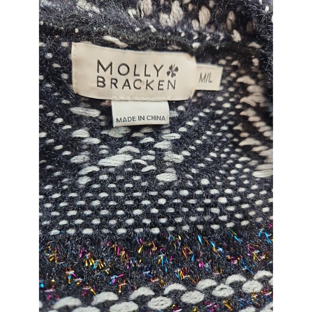 Anthropologie Molly Bracken EUC Wrap Sweater Cardigan Poncho M/L‎ Bohemian Aztec - Picture 2 of 16